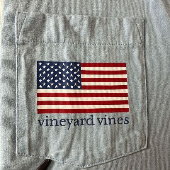 Vineyard Vines Red Solo Cup Flag Pocket Tee Size Medium - Picture 9 of 11
